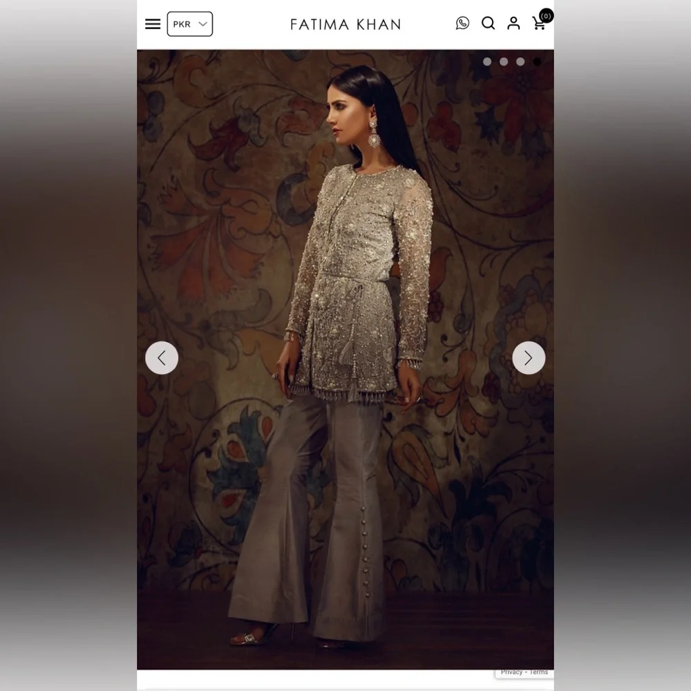 Fatima khan EMBROIDERED SILVER GREY shalwar kameez - Picture 4 of 13